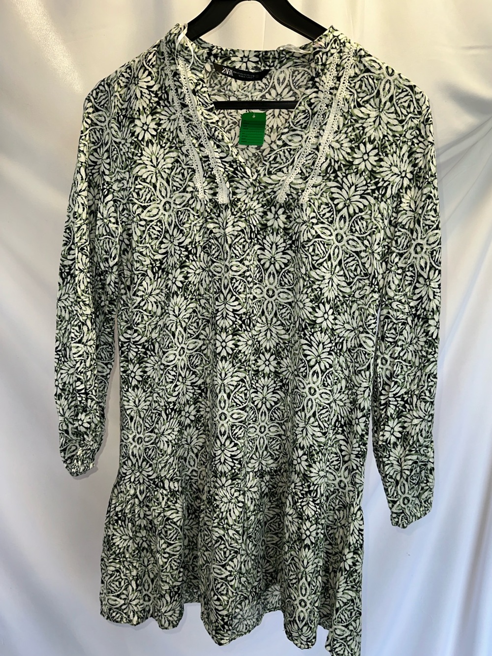 Lace Trim Boho Tunic Dress